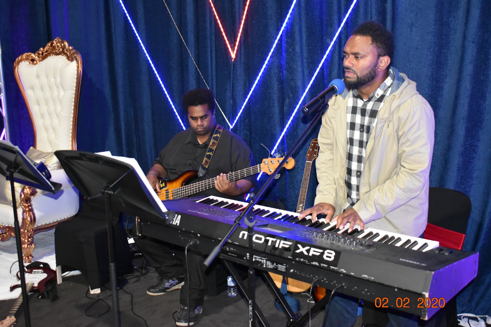 Worship team leading praise